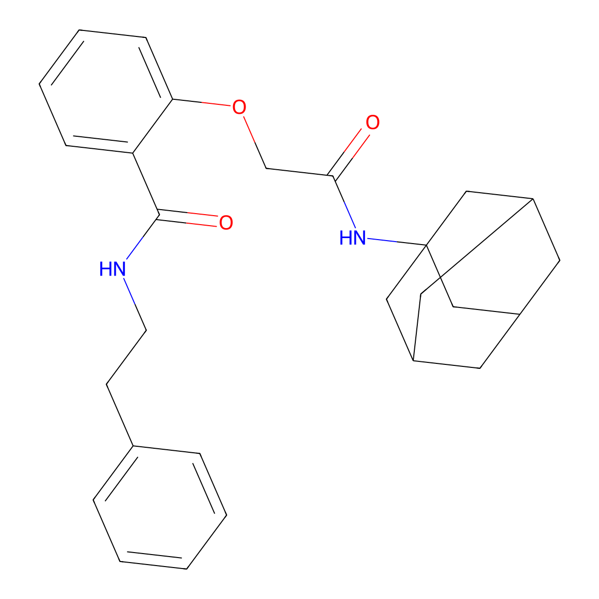 2-[2-(1-adamantylamino)-2-oxoethoxy]-N-(2-phenylethyl)benzamide molecular structure, CAS 693832-89-2