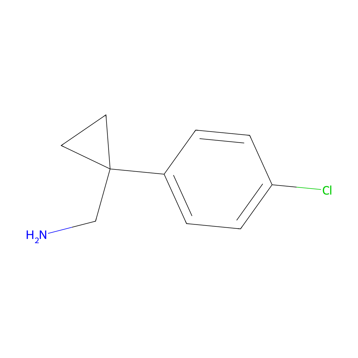 [1-(4-Chlorophenyl)cyclopropyl]methanamine molecular structure, CAS 69385-29-1