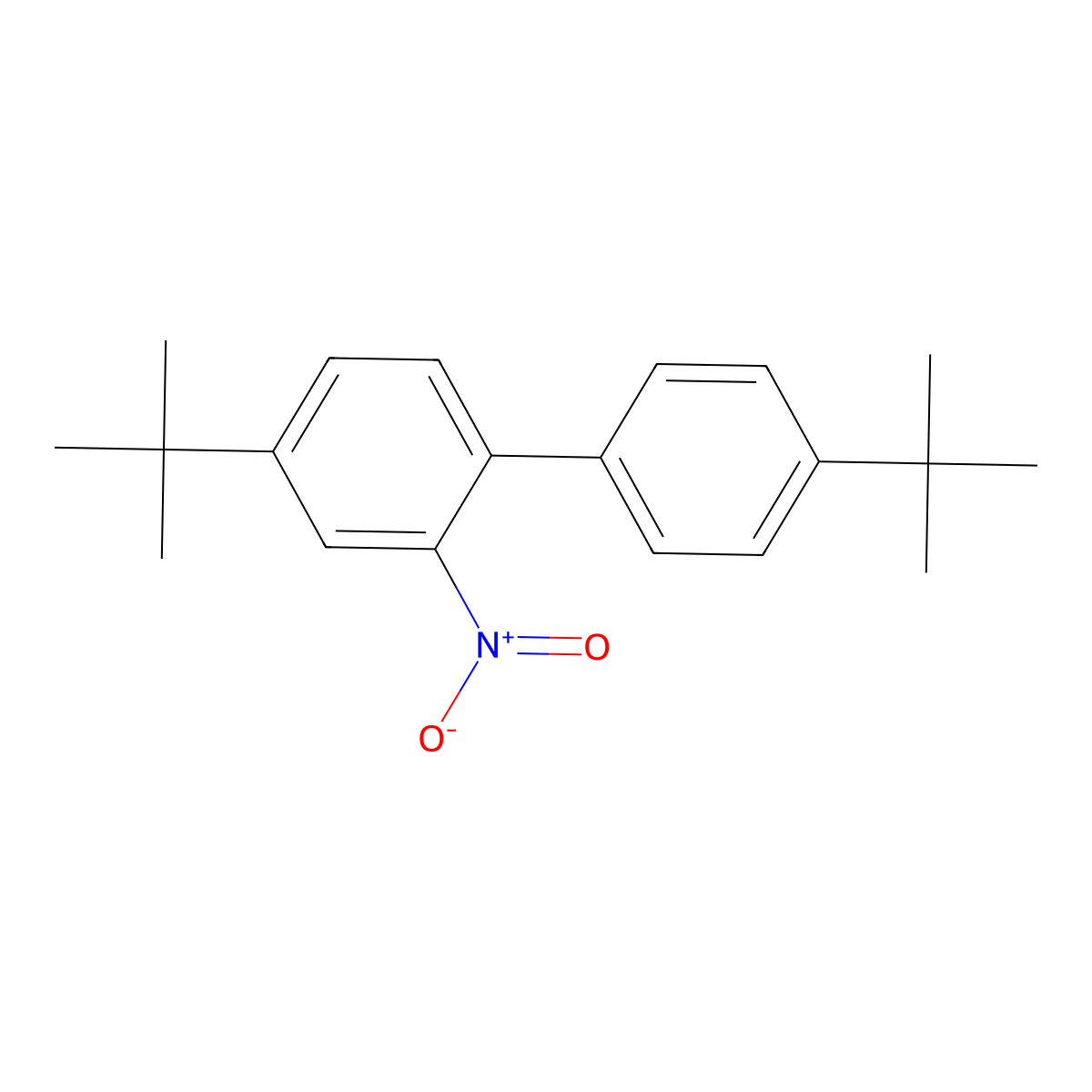 4,4'-Di-tert-butyl-2-nitro-1,1'-biphenyl molecular structure, CAS 69386-34-1