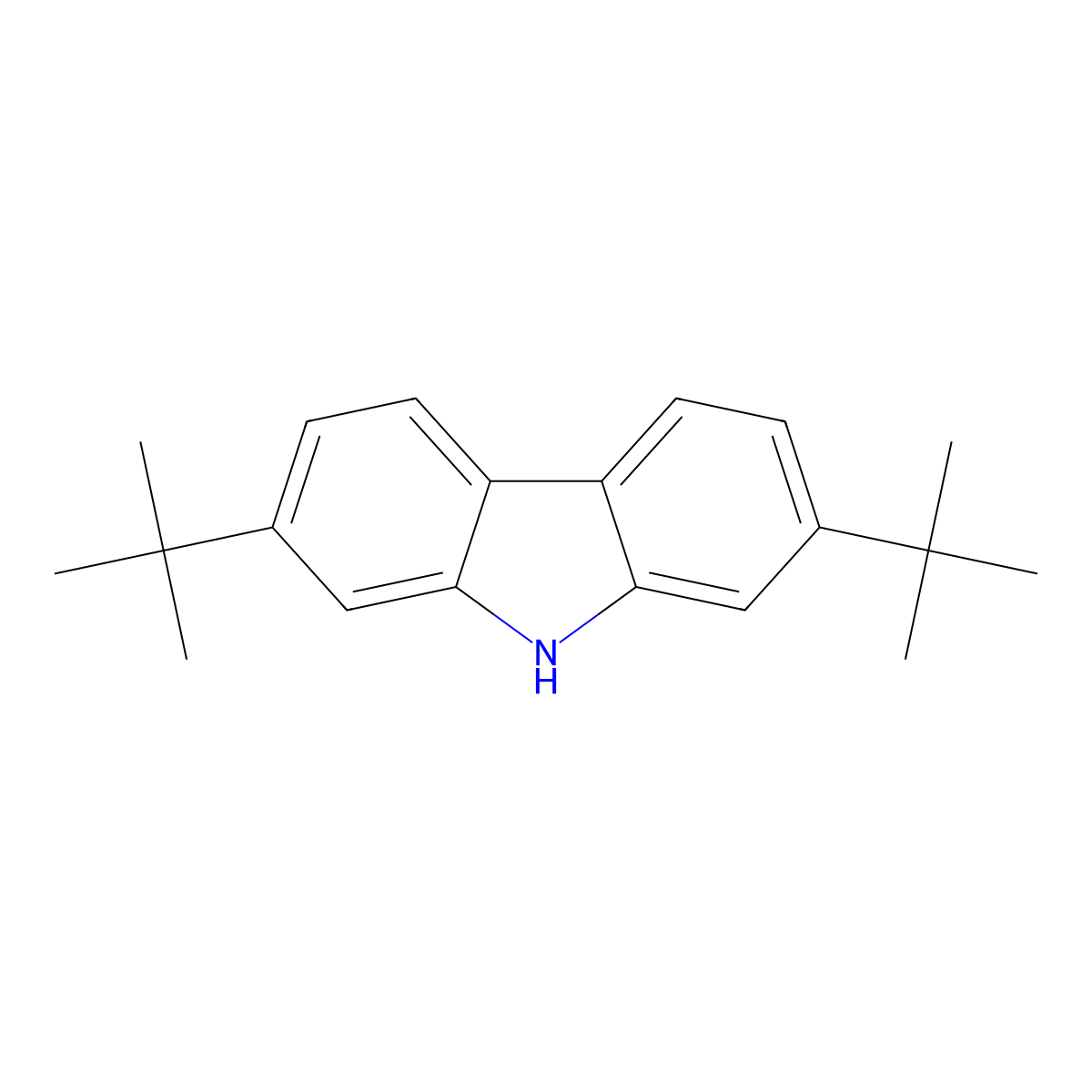 2,7-Di-tert-butyl-9H-carbazole molecular structure, CAS 69386-35-2