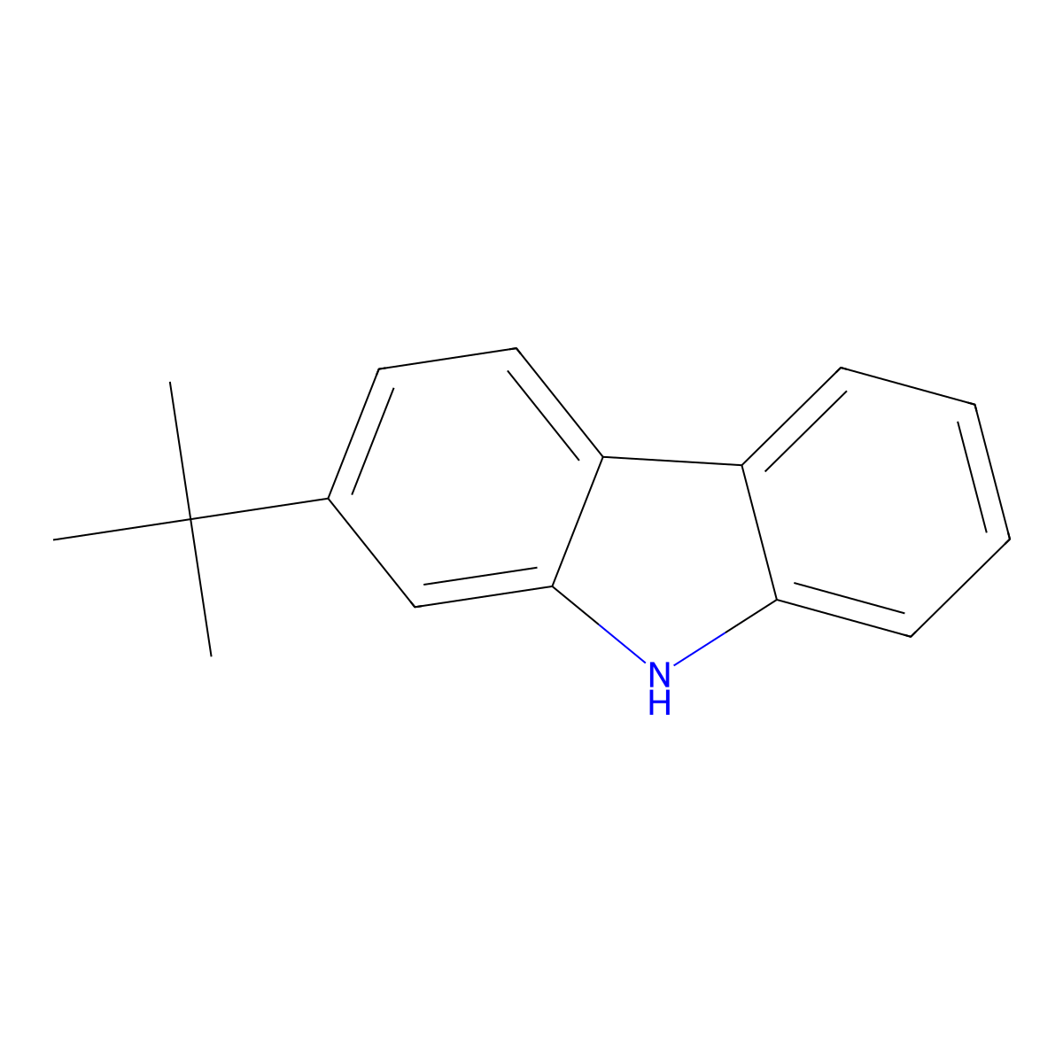 2-tert-butyl-9H-carbazole molecular structure, CAS 69386-36-3