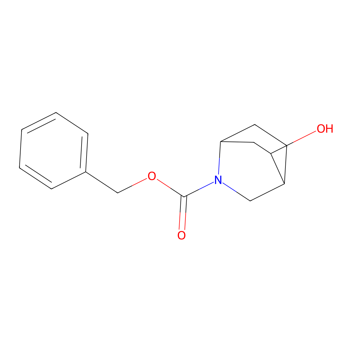 Benzyl 5-hydroxy-2-azabicyclo[2.2.2]octane-2-carboxylate molecular structure, CAS 69386-61-4