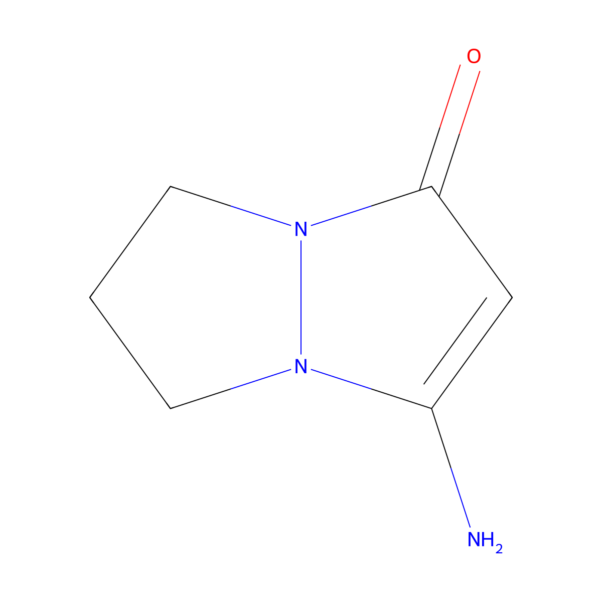 3-amino-6,7-dihydro-1H,5H-Pyrazolo[1,2-a]pyrazol-1-one molecular structure, CAS 69386-85-2