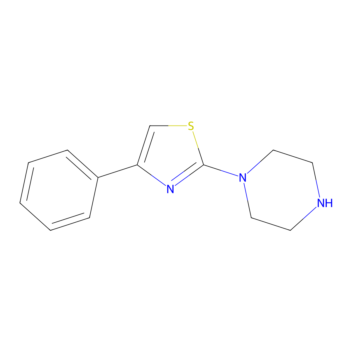 1-(4-Phenyl-1,3-thiazol-2-yl)piperazine molecular structure, CAS 69389-14-6