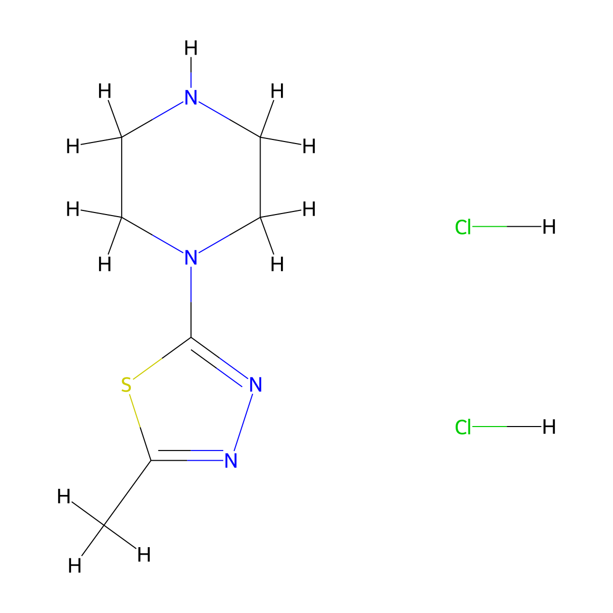 1-(5-Methyl-1,3,4-thiadiazol-2-yl)piperazine dihydrochloride molecular structure, CAS 69389-17-9