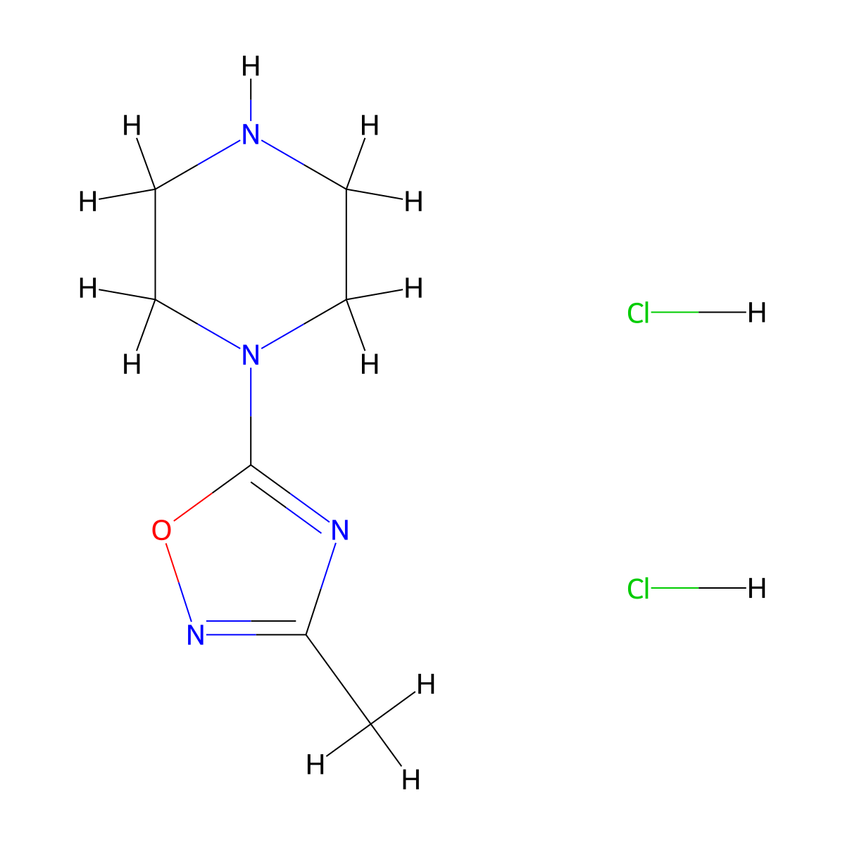 1-(3-Methyl-1,2,4-oxadiazol-5-yl)piperazine dihydrochloride molecular structure, CAS 69389-18-0