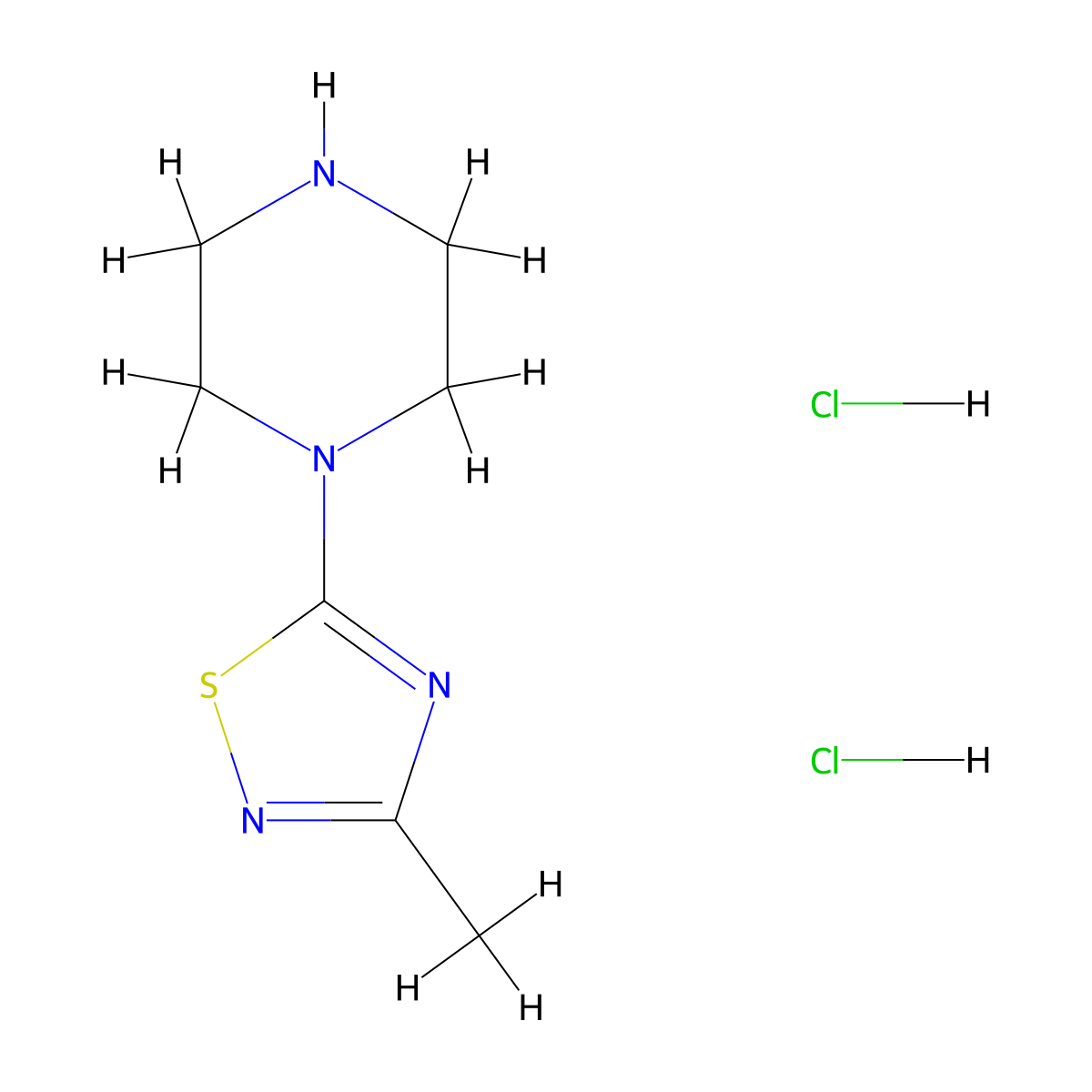 1-(3-Methyl-1,2,4-thiadiazol-5-yl)piperazine dihydrochloride molecular structure, CAS 69389-19-1