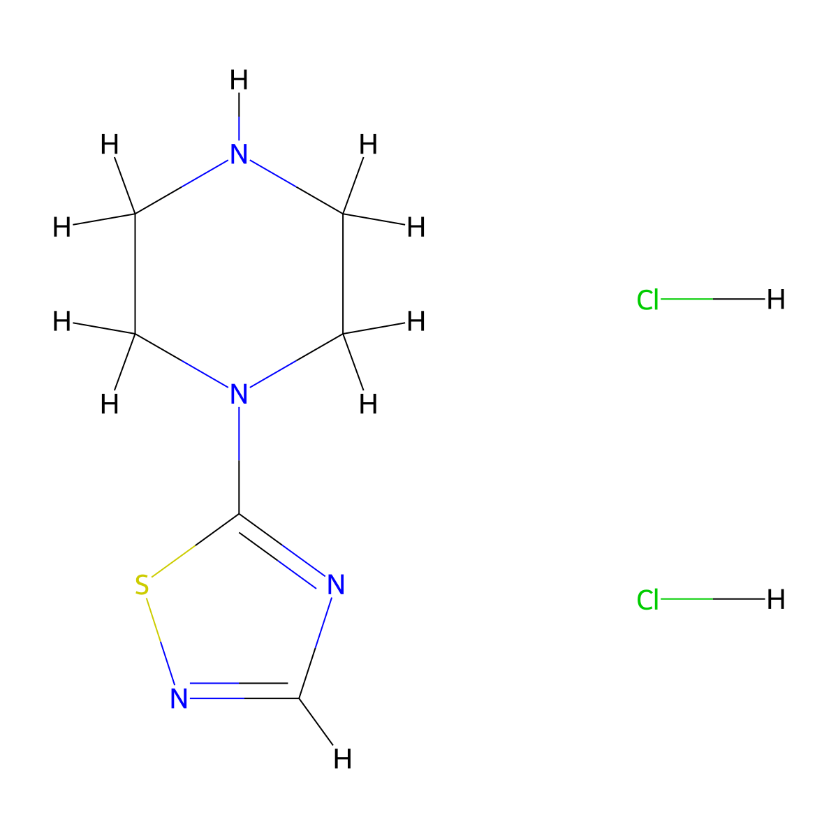 1-(1,2,4-Thiadiazol-5-yl)piperazine dihydrochloride molecular structure, CAS 69389-20-4