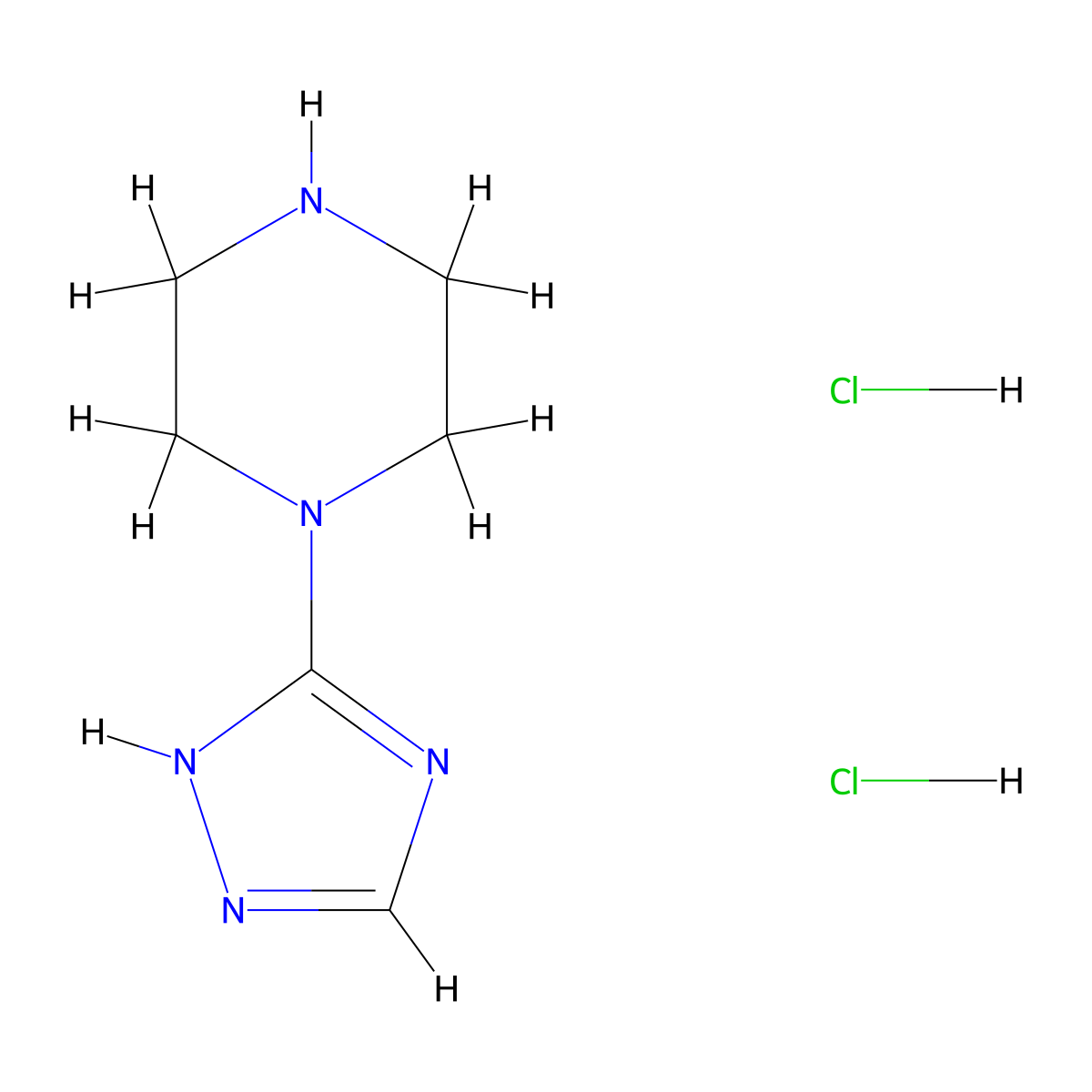 1-(1H-1,2,4-Triazol-3-yl)piperazine dihydrochloride molecular structure, CAS 69389-21-5