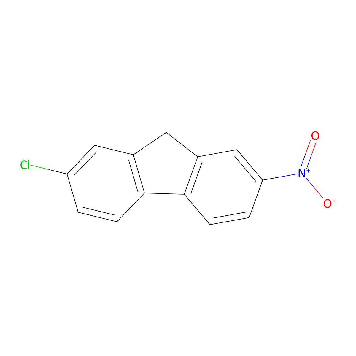 Fluorene, 2-chloro-7-nitro- molecular structure, CAS 6939-05-5