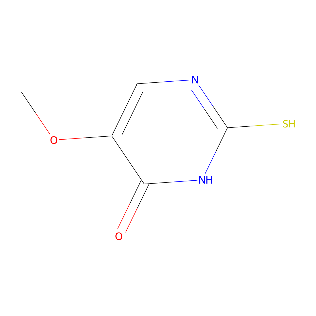 5-methoxy-2-sulfanyl-1H-pyrimidin-6-one molecular structure, CAS 6939-11-3