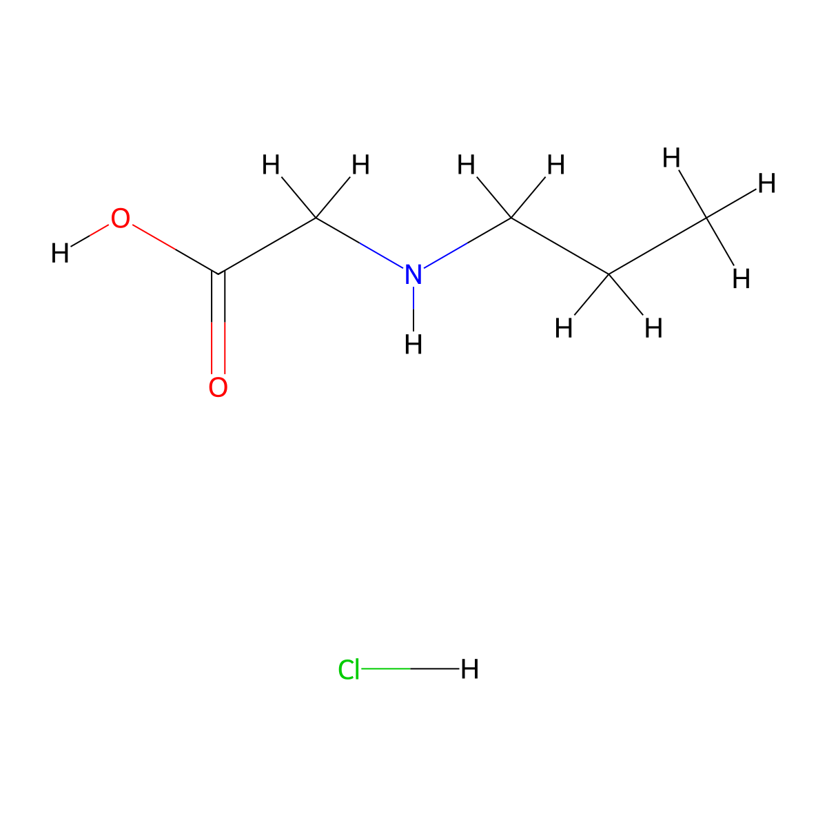 2-(Propylamino)acetic acid hydrochloride molecular structure, CAS 6939-13-5