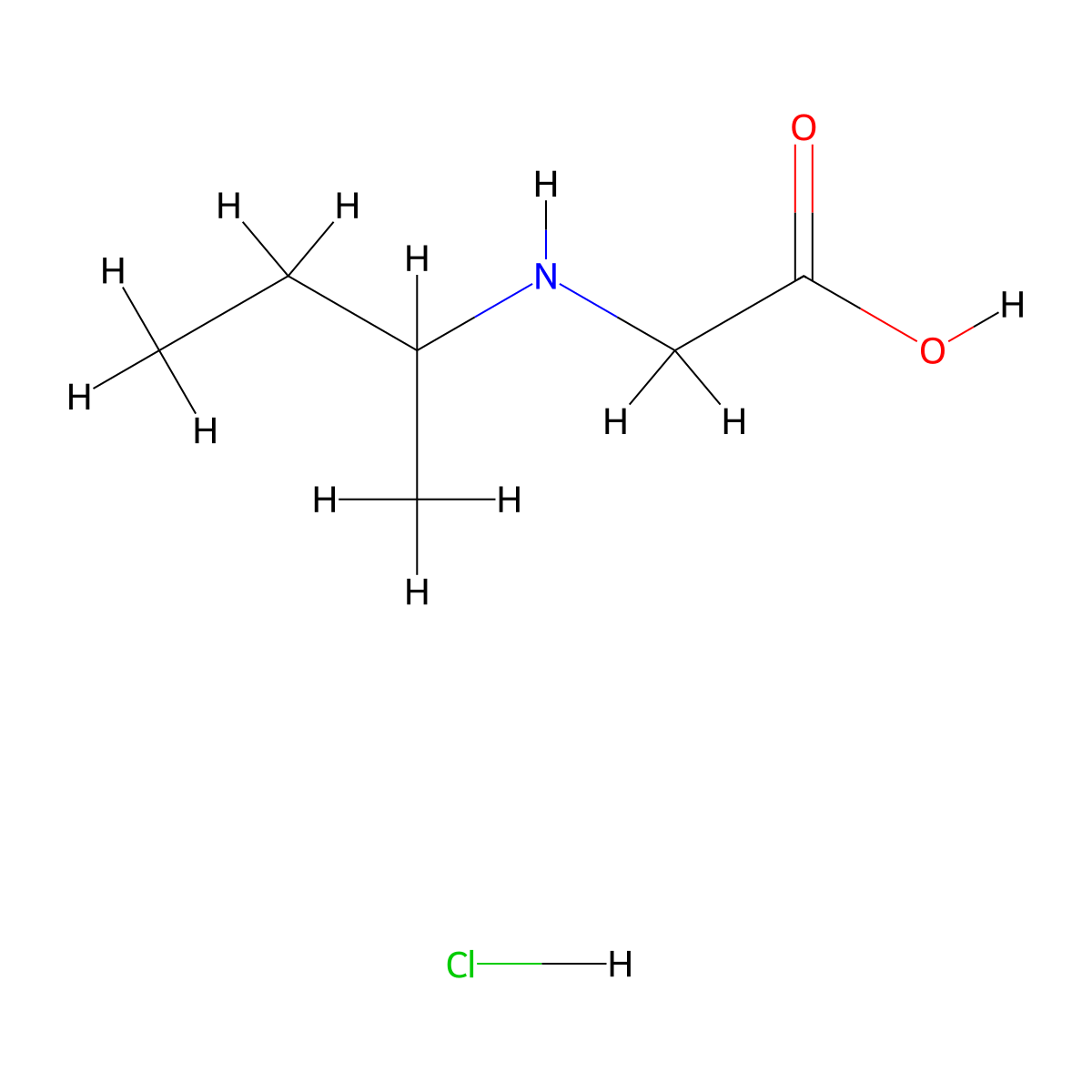 2-[(Butan-2-yl)amino]acetic acid hydrochloride molecular structure, CAS 6939-21-5