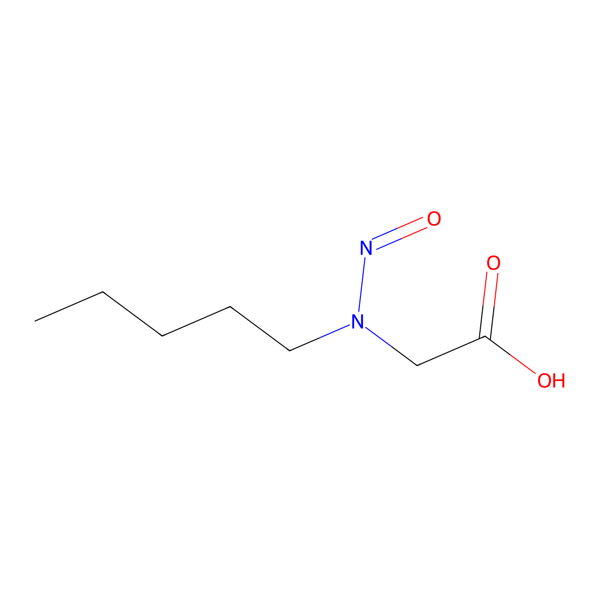 Glycine, N-nitroso-N-pentyl- molecular structure, CAS 6939-26-0