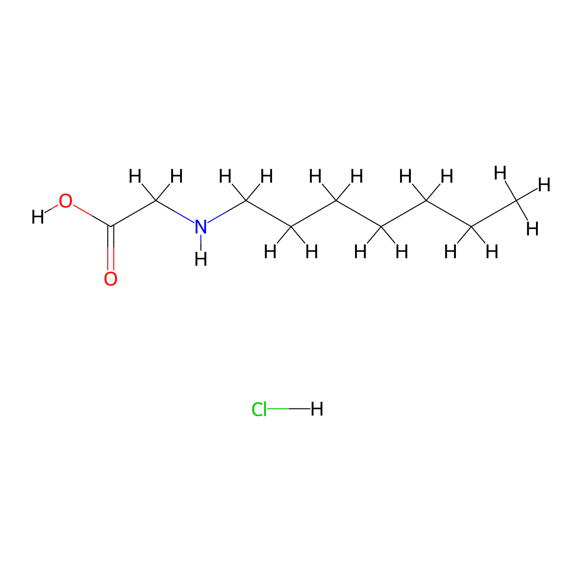 N-Heptylglycine--hydrogen chloride (1/1) molecular structure, CAS 6939-28-2