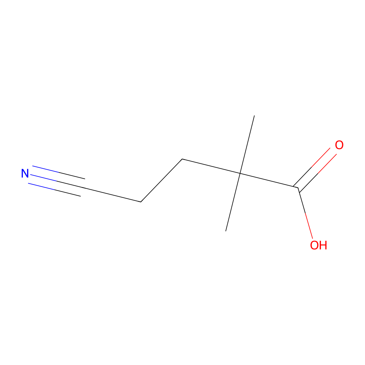 4-Cyano-2,2-dimethylbutanoic acid molecular structure, CAS 6939-69-1