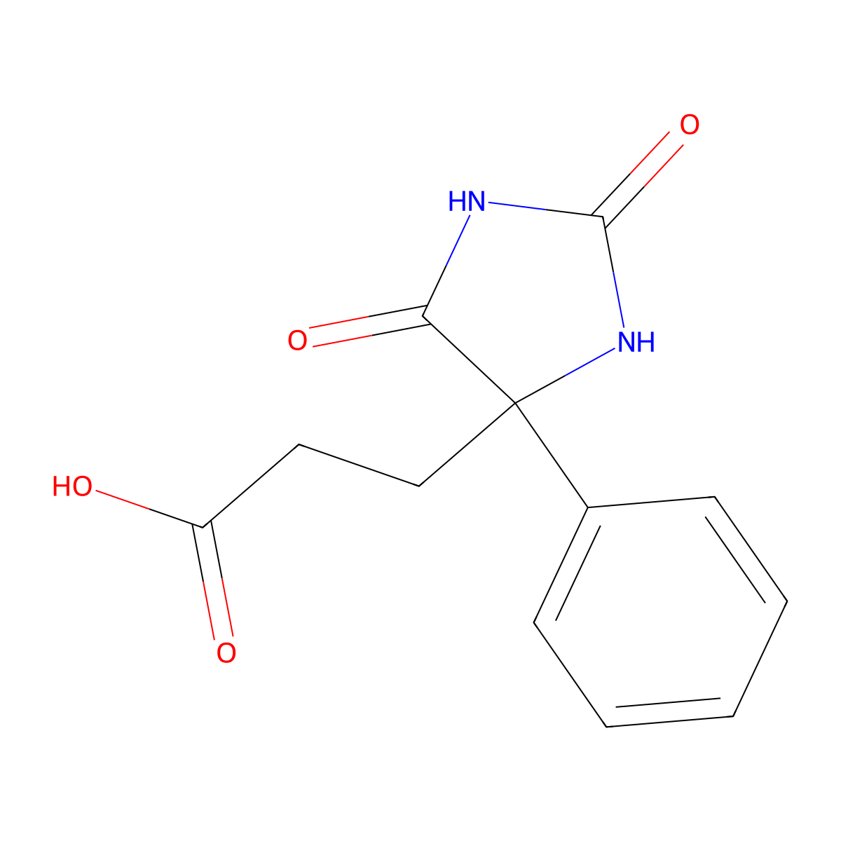 3-(2,5-Dioxo-4-phenylimidazolidin-4-yl)propanoic acid molecular structure, CAS 6939-92-0