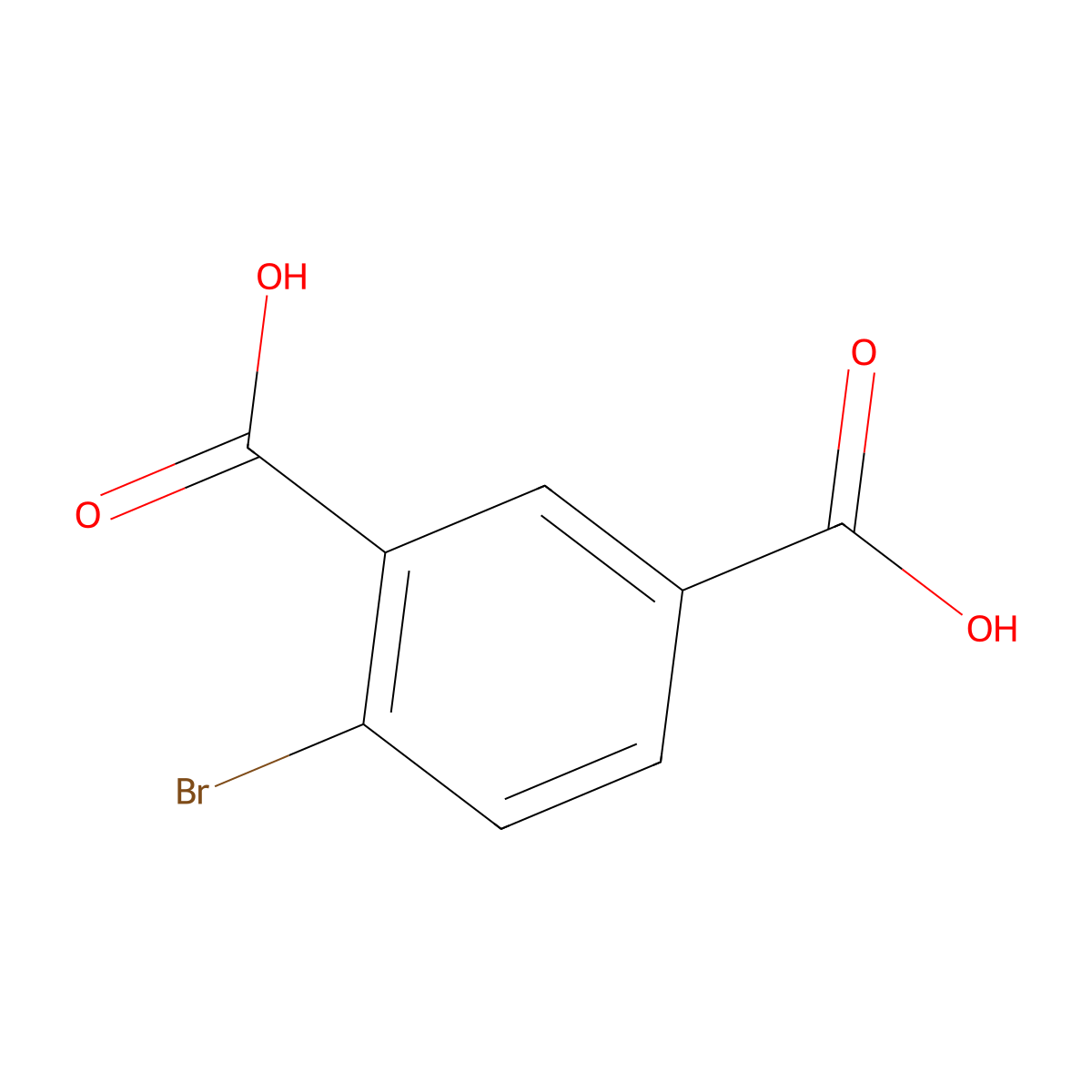 4-Bromo-1,3-benzenedicarboxylic acid molecular structure, CAS 6939-93-1