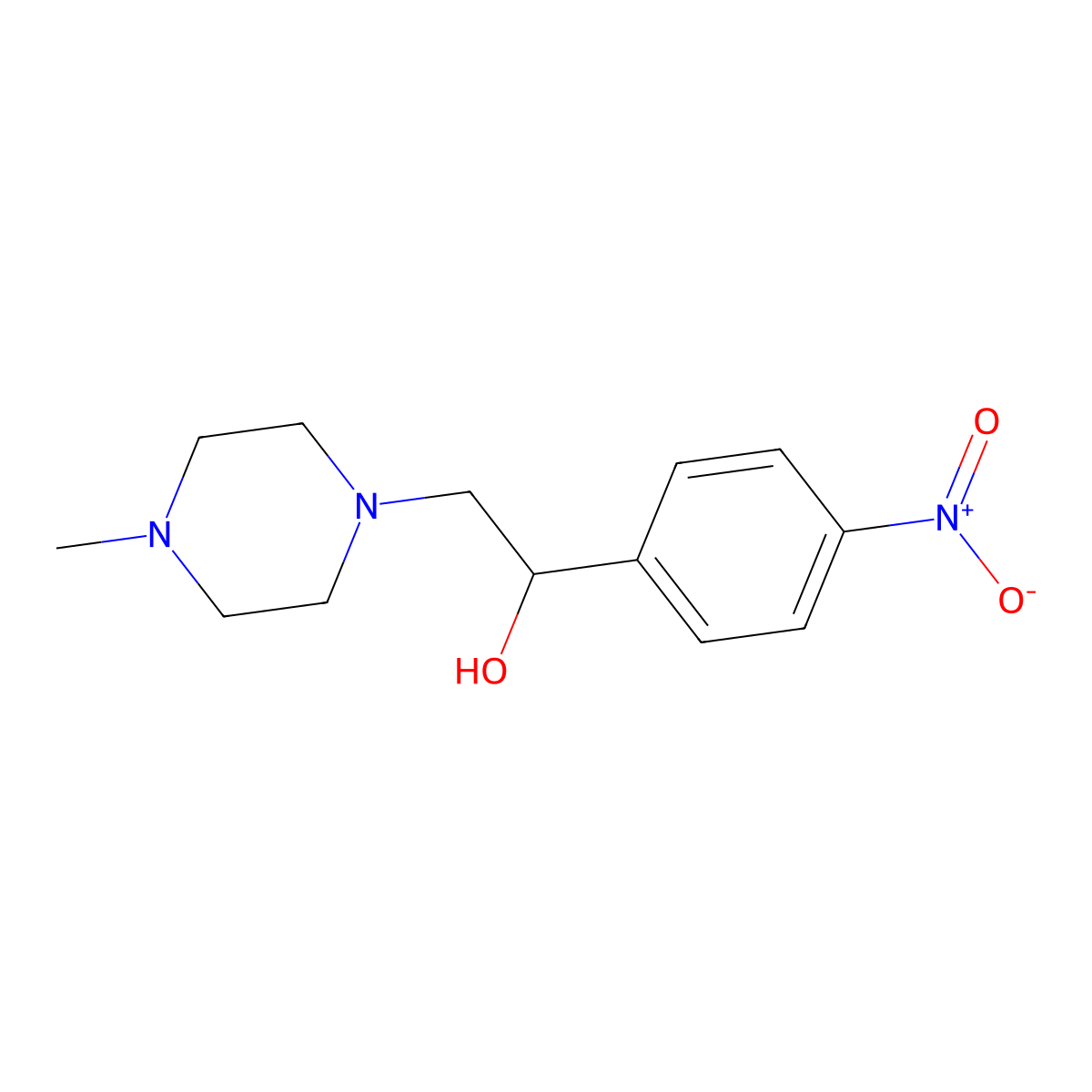 2-(4-Methylpiperazin-1-yl)-1-(4-nitrophenyl)ethanol molecular structure, CAS 69391-15-7