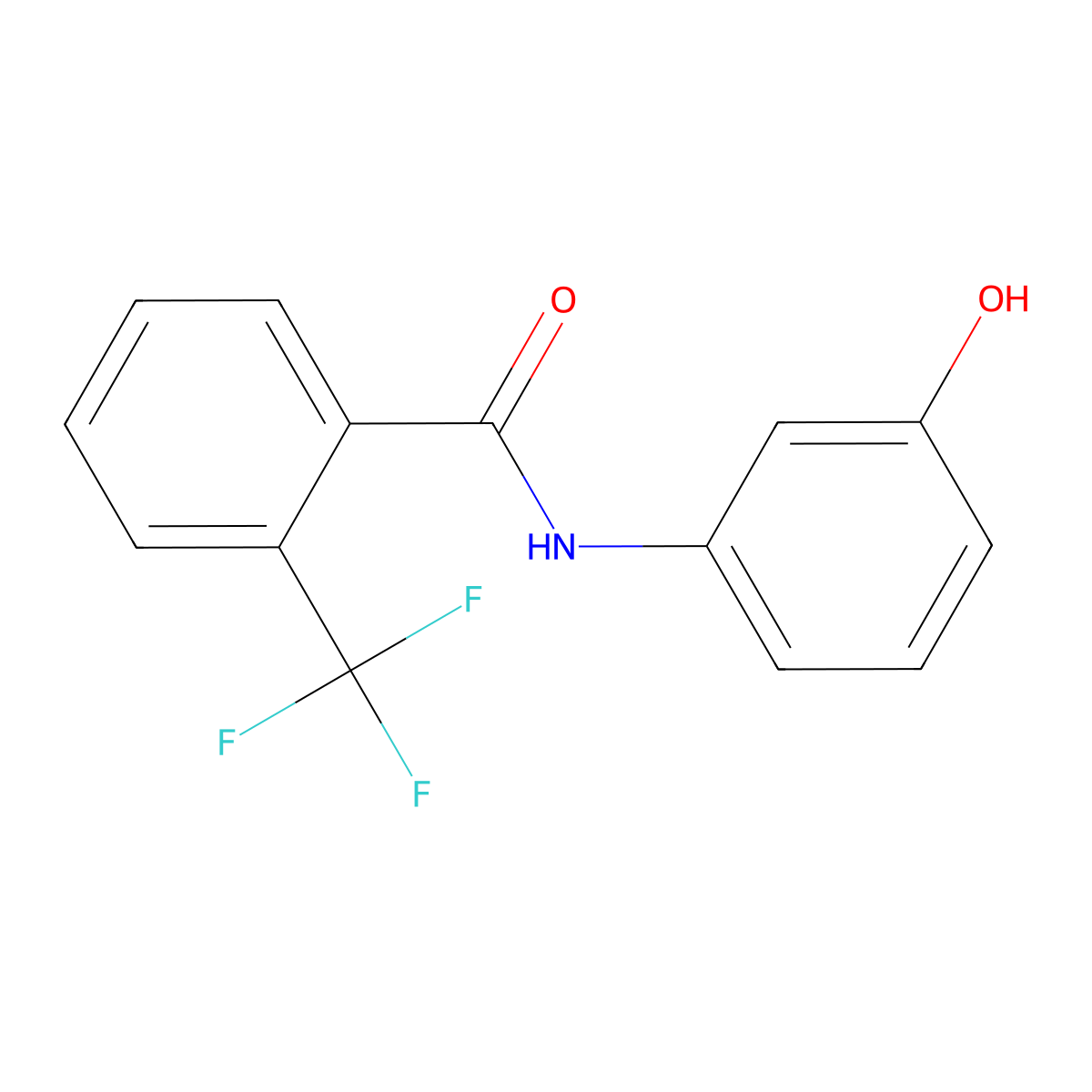 N-(3-hydroxyphenyl)-2-(trifluoromethyl)benzamide molecular structure, CAS 69392-32-1
