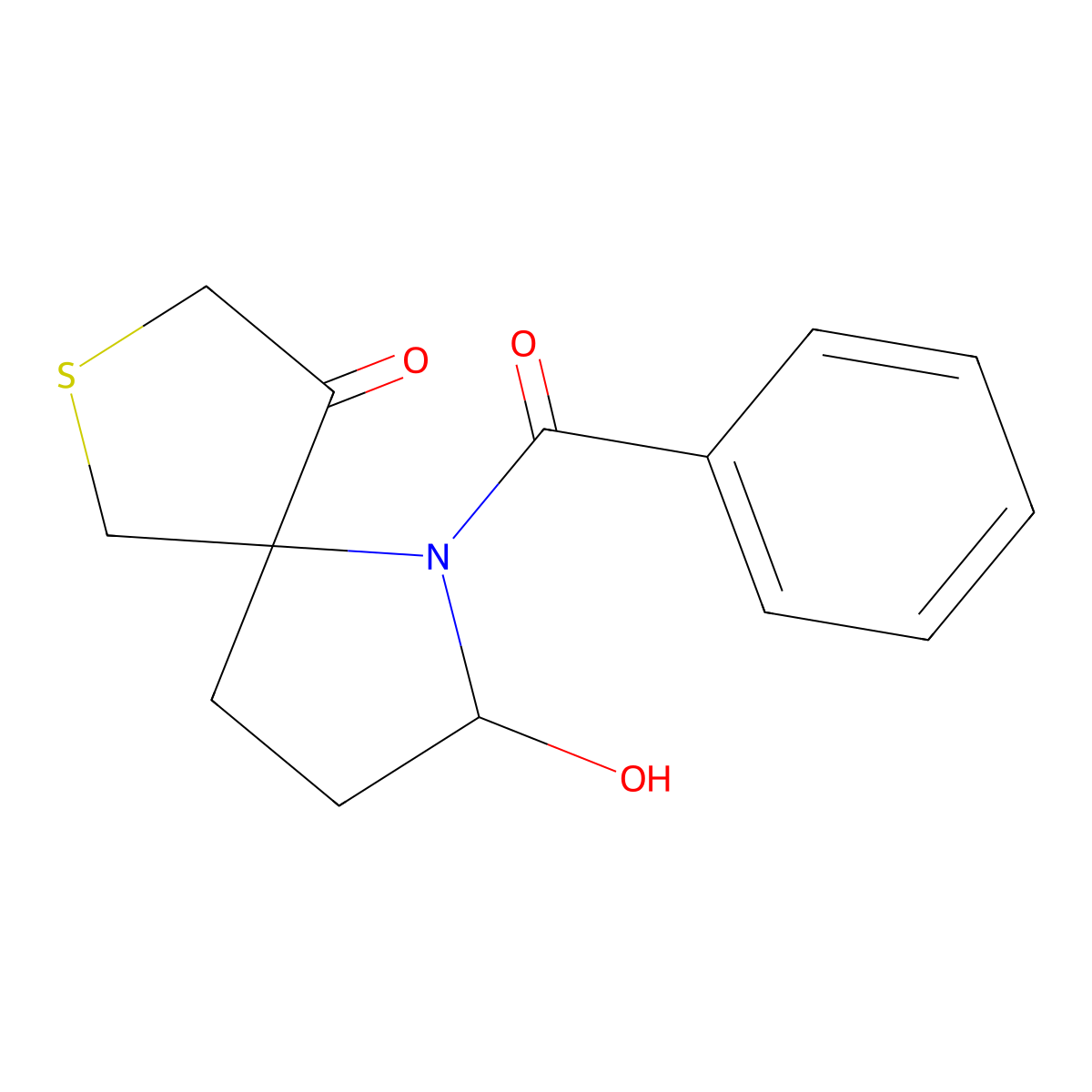 1-Benzoyl-2-hydroxy-7-thia-1-azaspiro[4.4]nonan-9-one molecular structure, CAS 69392-35-4