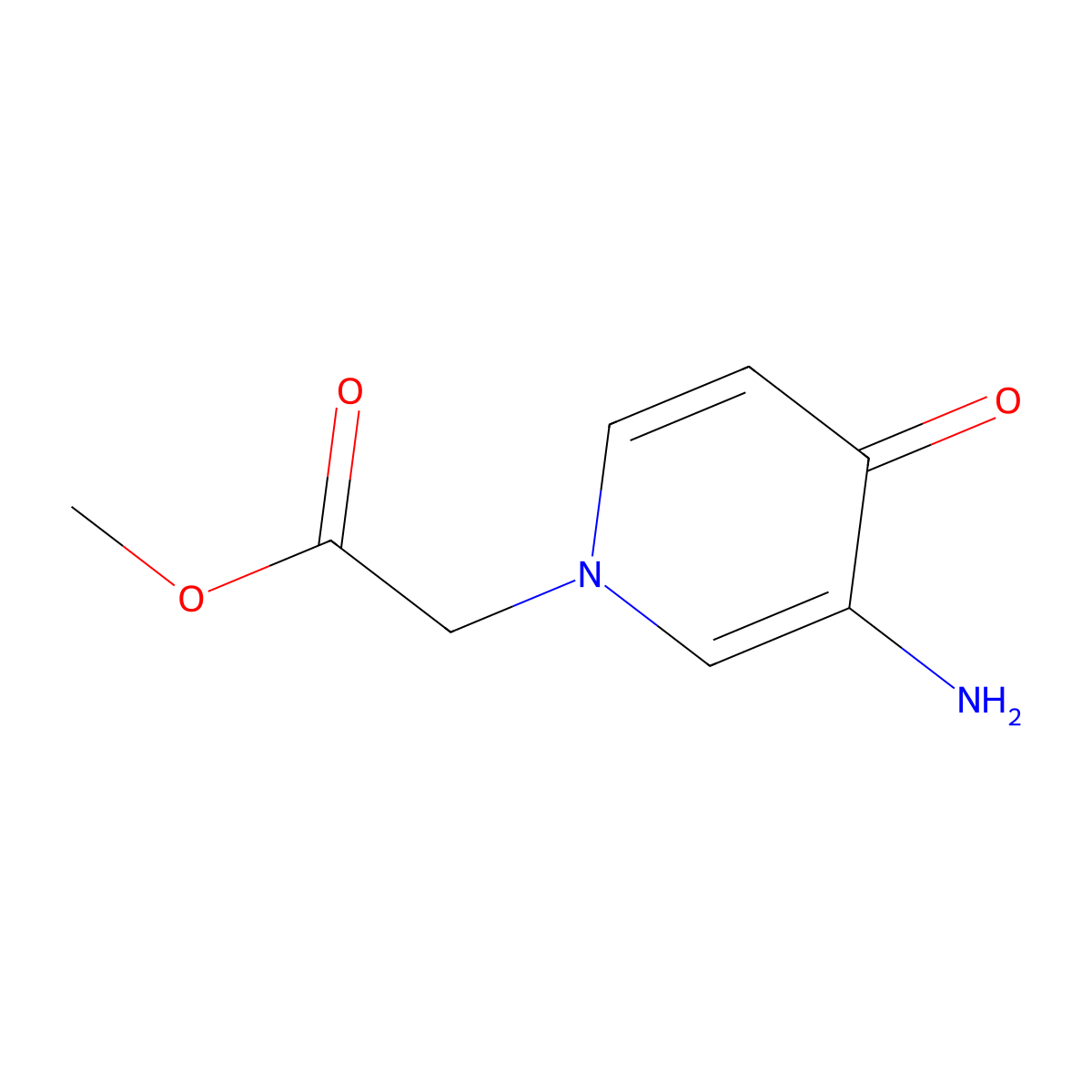 Methyl 2-(3-amino-4-oxo-1,4-dihydropyridin-1-yl)acetate molecular structure, CAS 69393-50-6