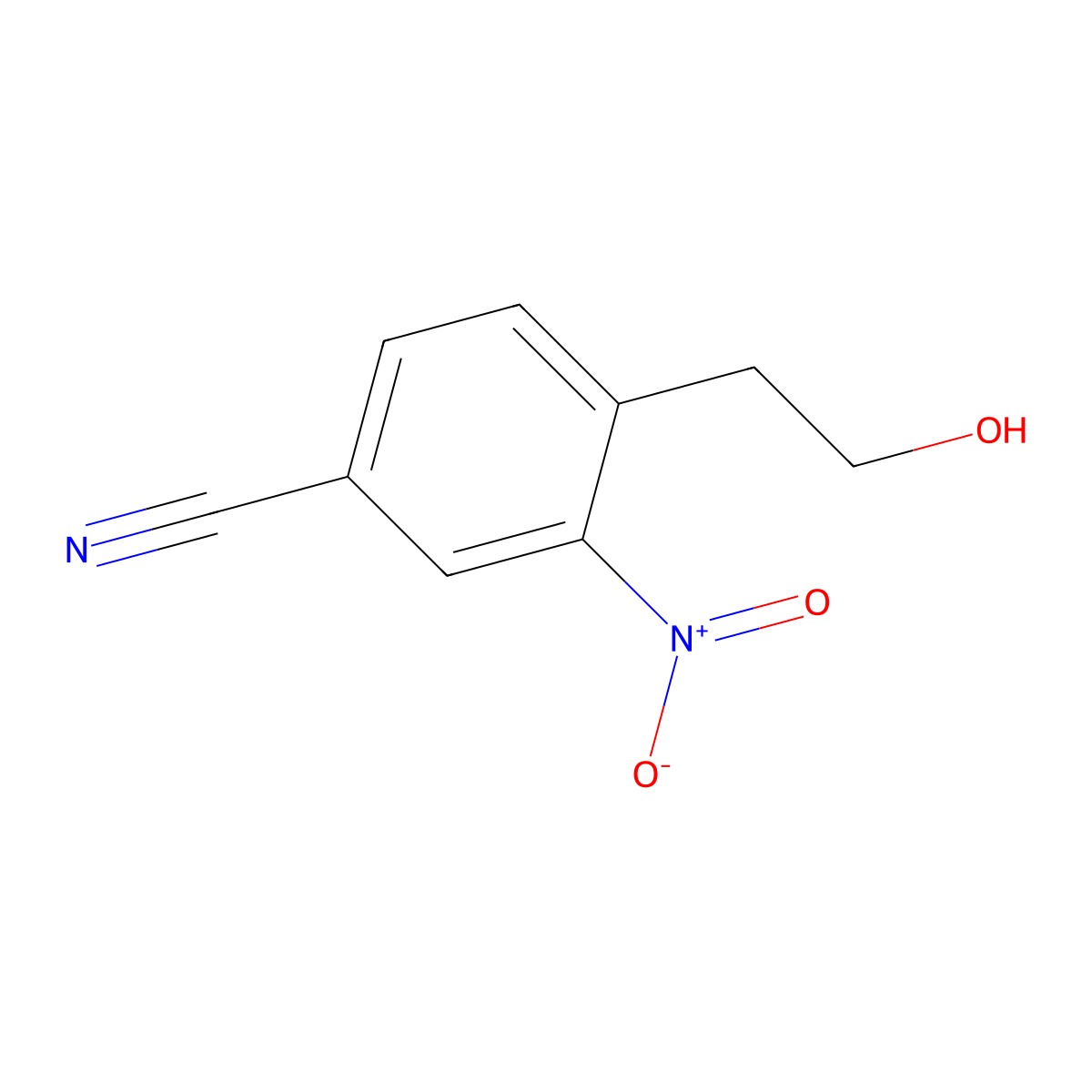 4-(2-Hydroxyethyl)-3-nitrobenzonitrile molecular structure, CAS 69395-14-8