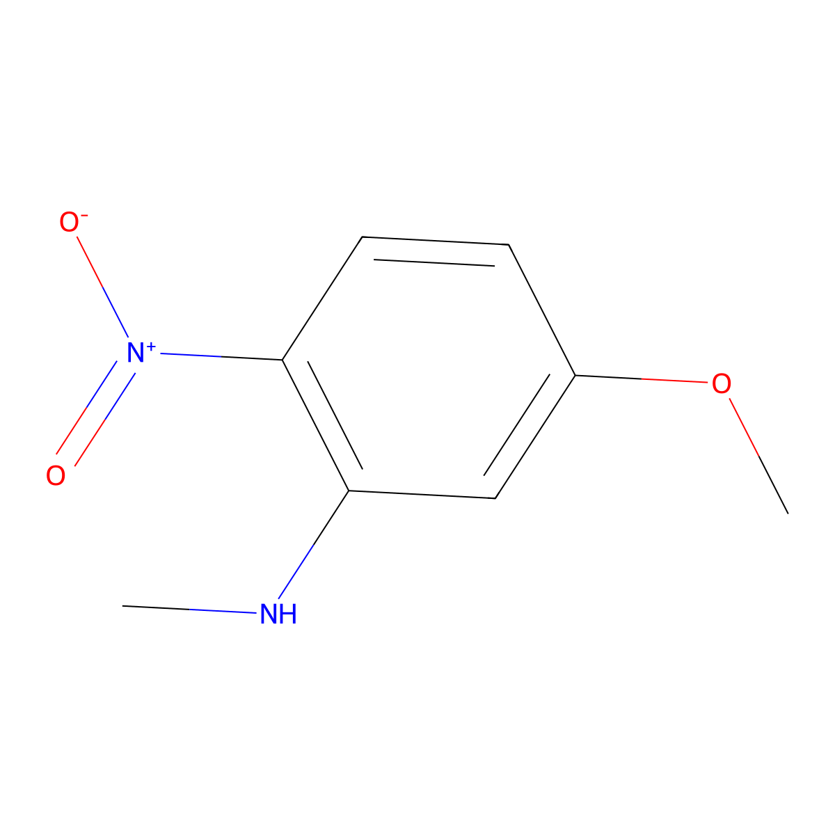 Benzenamine, 5-methoxy-N-methyl-2-nitro- molecular structure, CAS 69397-93-9