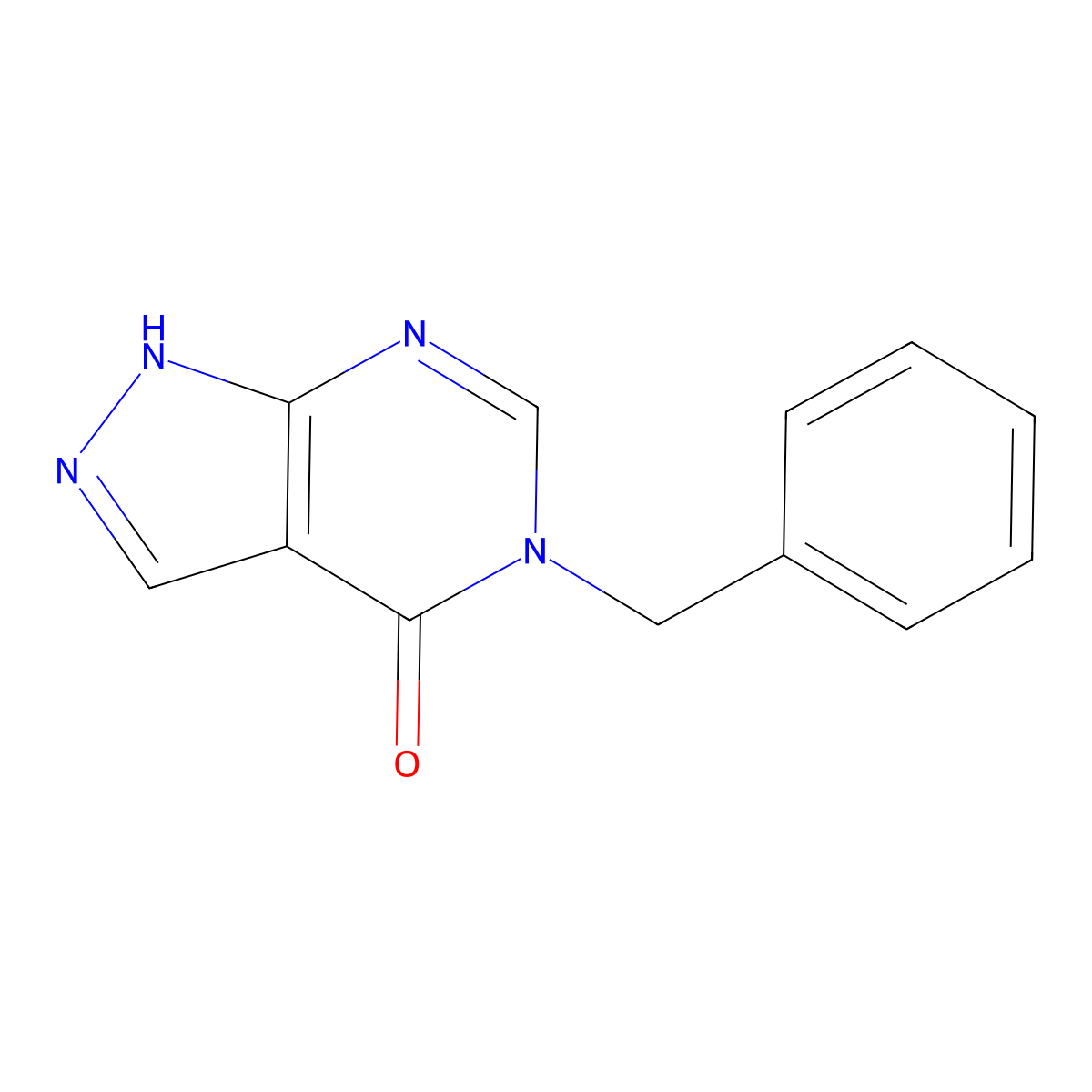 1H-Pyrazolo(3,4-d)pyrimidin-4-one, 4,5-dihydro-5-benzyl- molecular structure, CAS 69398-33-0
