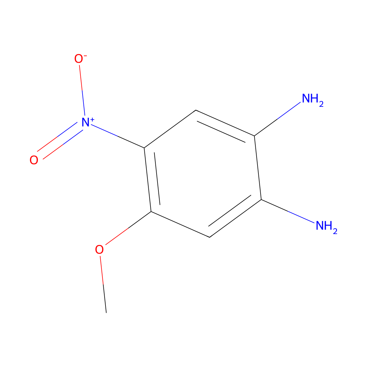 4-Methoxy-5-nitrobenzene-1,2-diamine molecular structure, CAS 69399-59-3