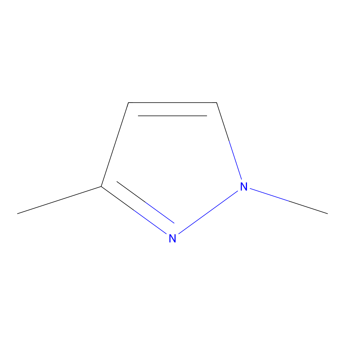 1H-Pyrazole, 1,3-dimethyl- molecular structure, CAS 694-48-4
