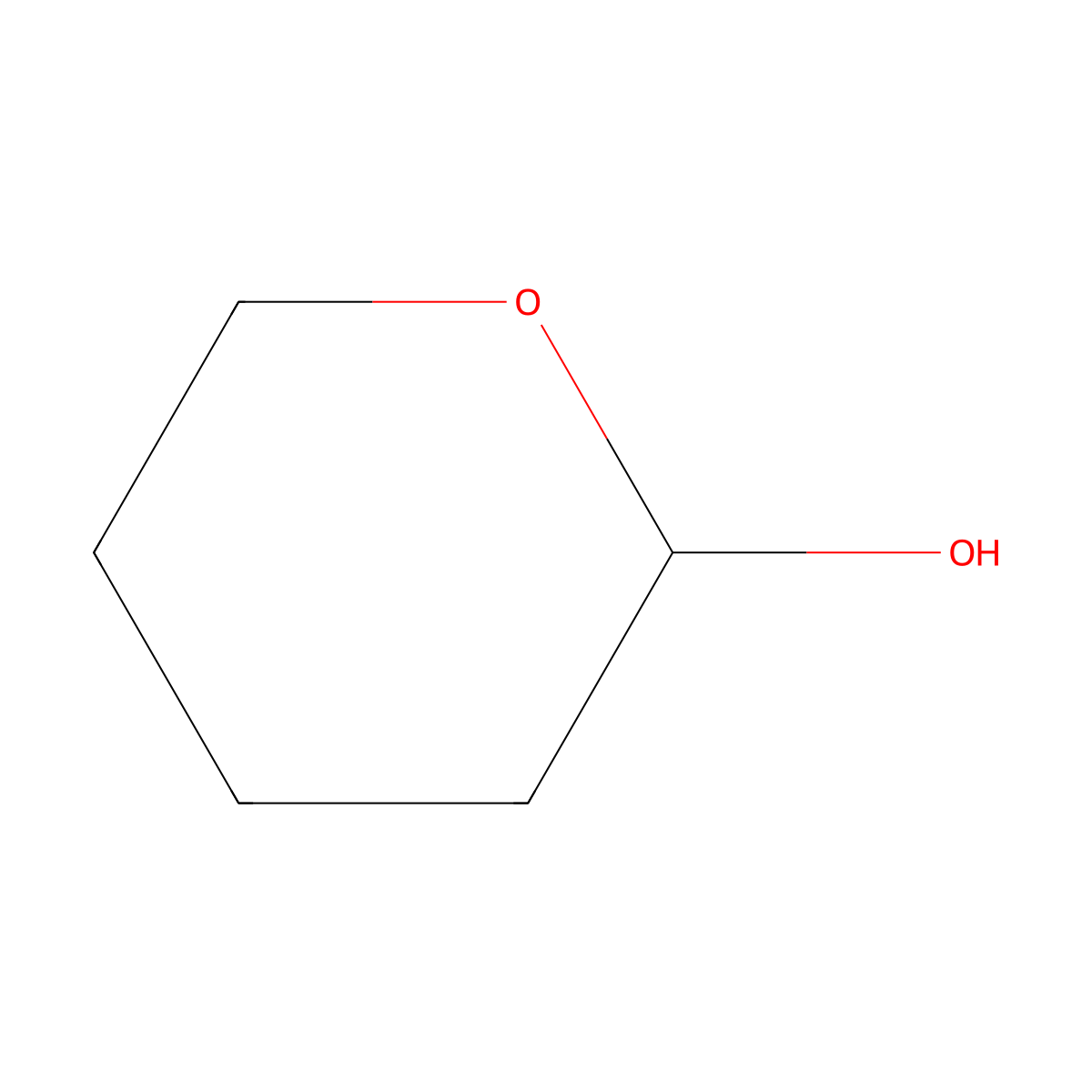 2-Hydroxytetrahydropyran molecular structure, CAS 694-54-2