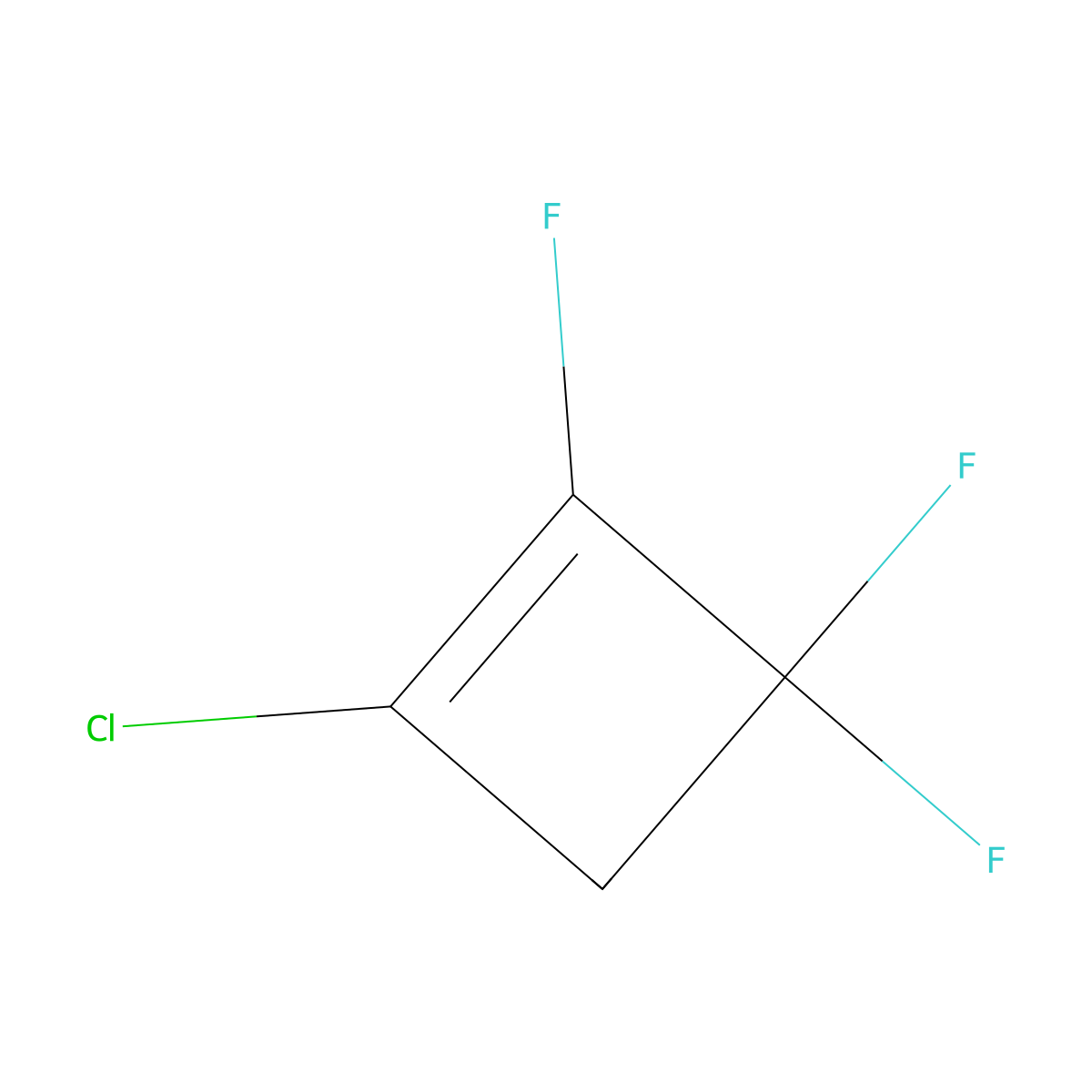 1-Chloro-2,3,3-trifluorocyclobutene molecular structure, CAS 694-62-2