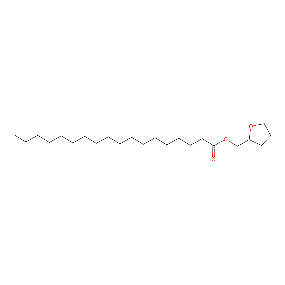 Tetrahydrofurfuryl stearate molecular structure, CAS 6940-09-6