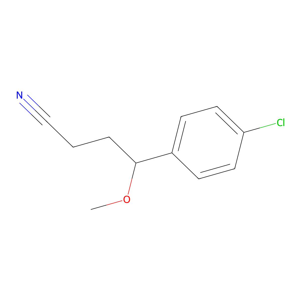 4-Chloro-gamma-methoxybenzenebutyronitrile molecular structure, CAS 6940-82-5