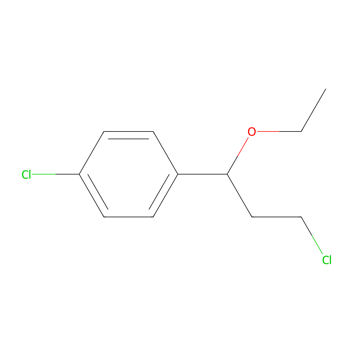 1-Chloro-4-(3-chloro-1-ethoxypropyl)benzene molecular structure, CAS 6940-83-6