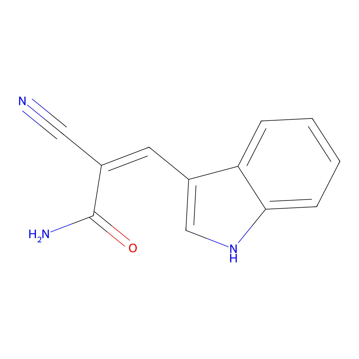 Alpha-cyano-3-indoleacrylamide molecular structure, CAS 6940-85-8