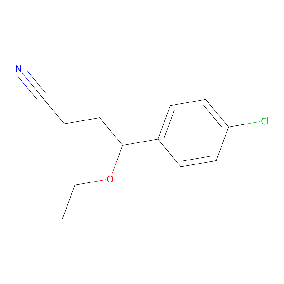 4-Chloro-gamma-ethoxybenzenebutanenitrile molecular structure, CAS 6940-87-0