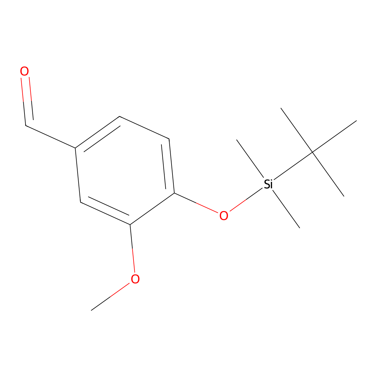 Benzaldehyde, 4-[[(1,1-dimethylethyl)dimethylsilyl]oxy]-3-methoxy- molecular structure, CAS 69404-94-0