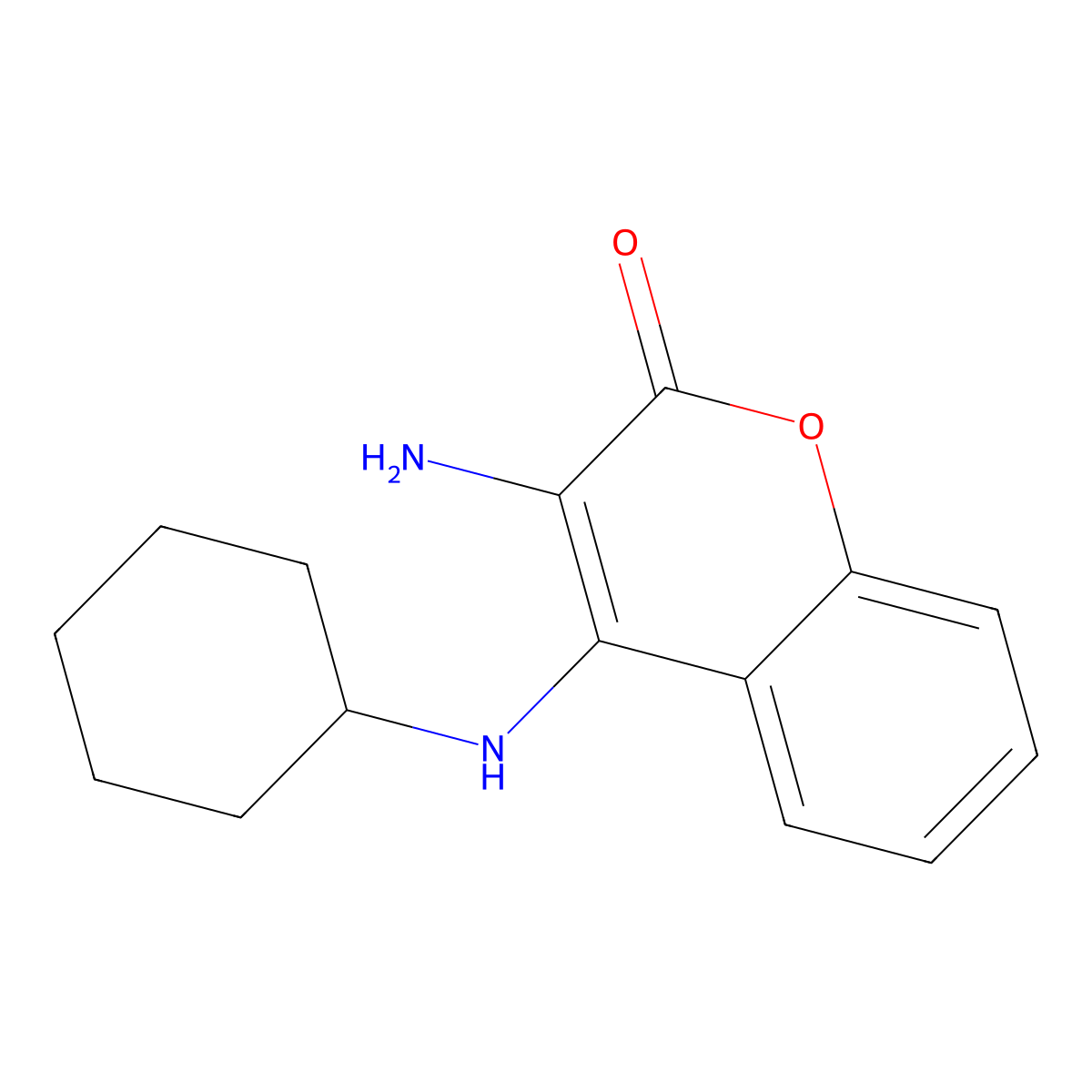 Coumarin, 3-amino-4-cyclohexylamino- molecular structure, CAS 69405-46-5