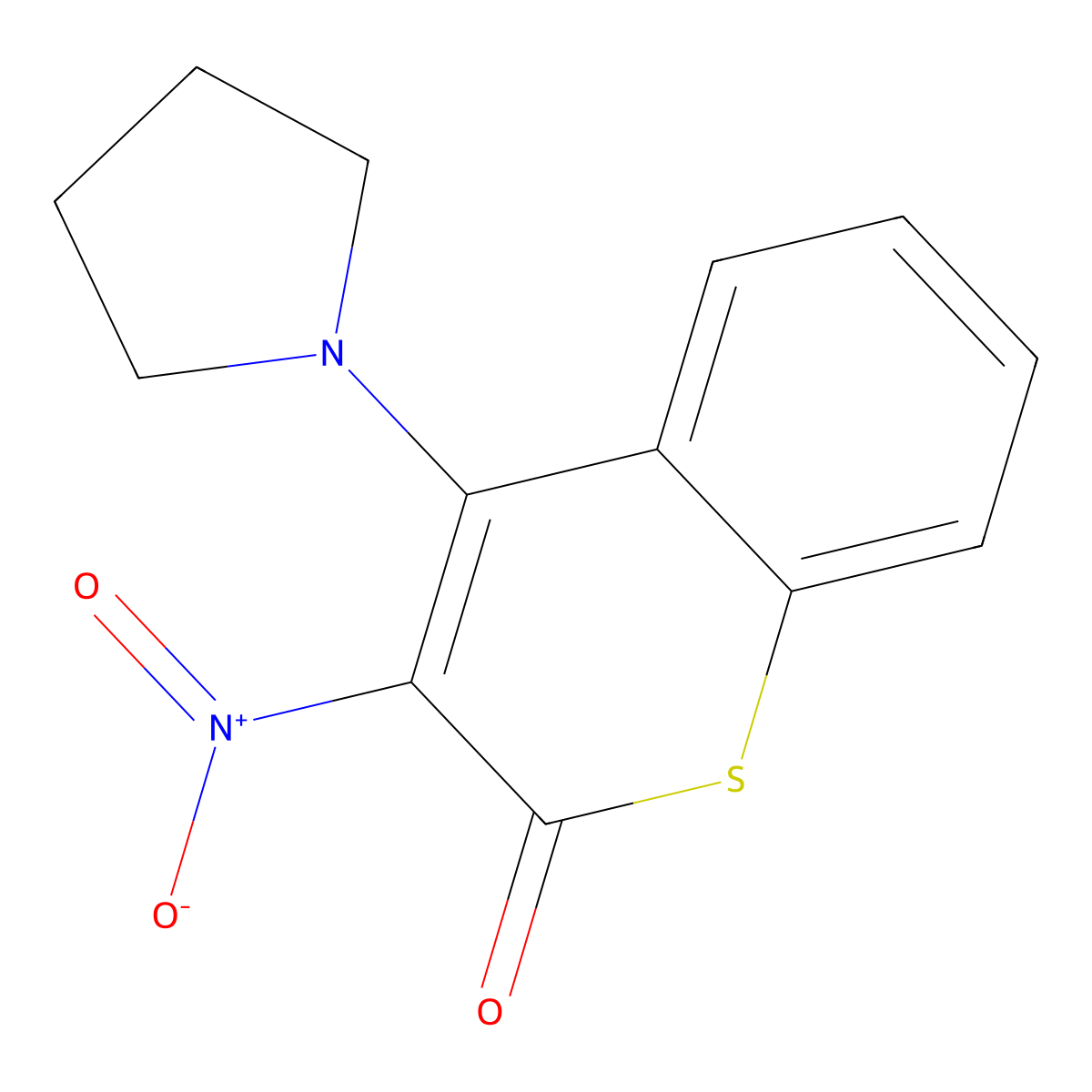 1-Thiocoumarin, 3-nitro-4-pyrrolidino- molecular structure, CAS 69405-50-1