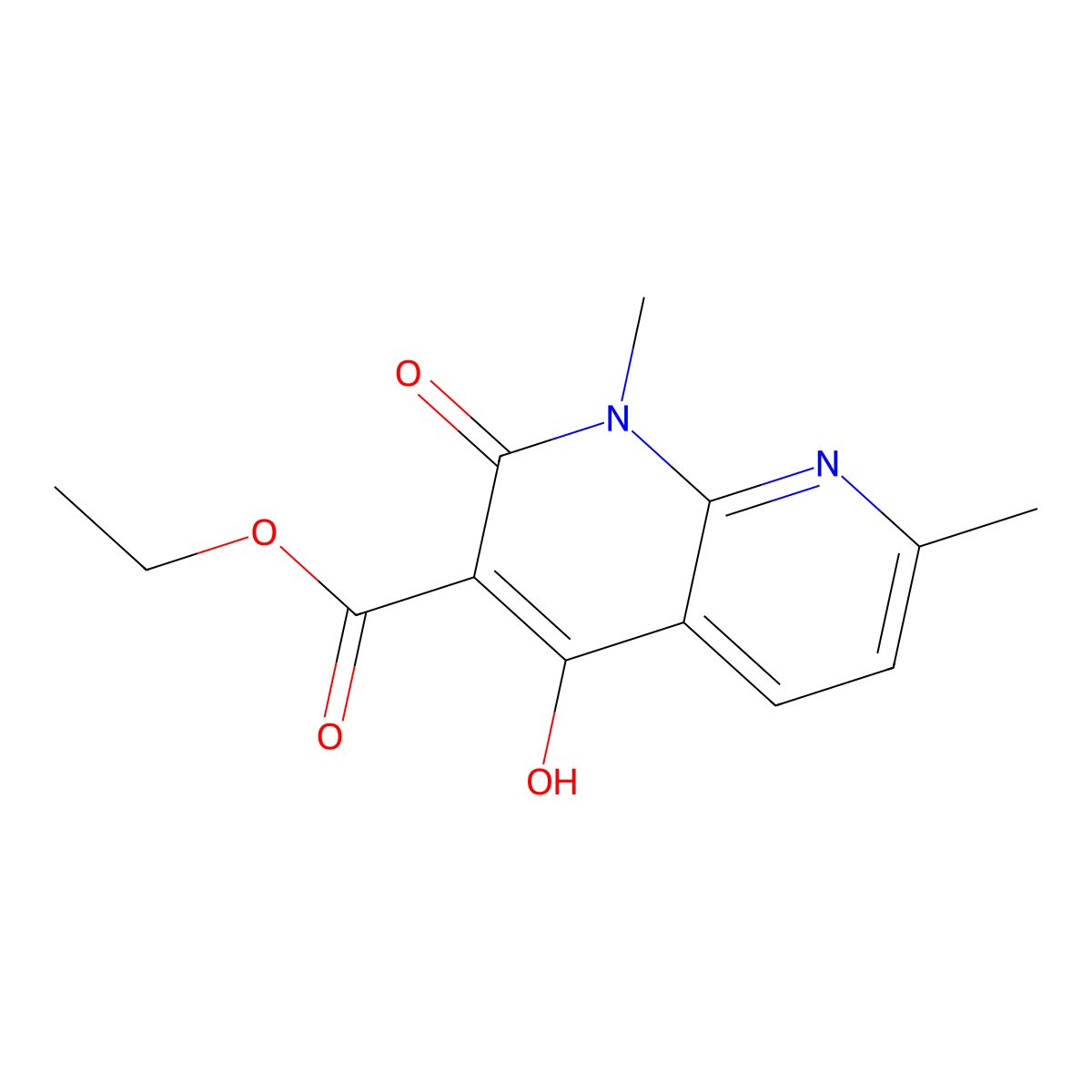 Ethyl 4-hydroxy-1,7-dimethyl-2-oxo-1,2-dihydro-1,8-naphthyridine-3-carboxylate molecular structure, CAS 69407-72-3