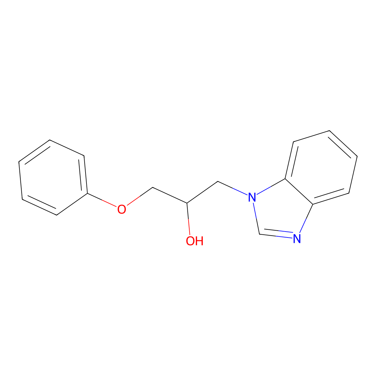 1-(Benzimidazol-1-yl)-3-phenoxypropan-2-ol molecular structure, CAS 69407-76-7