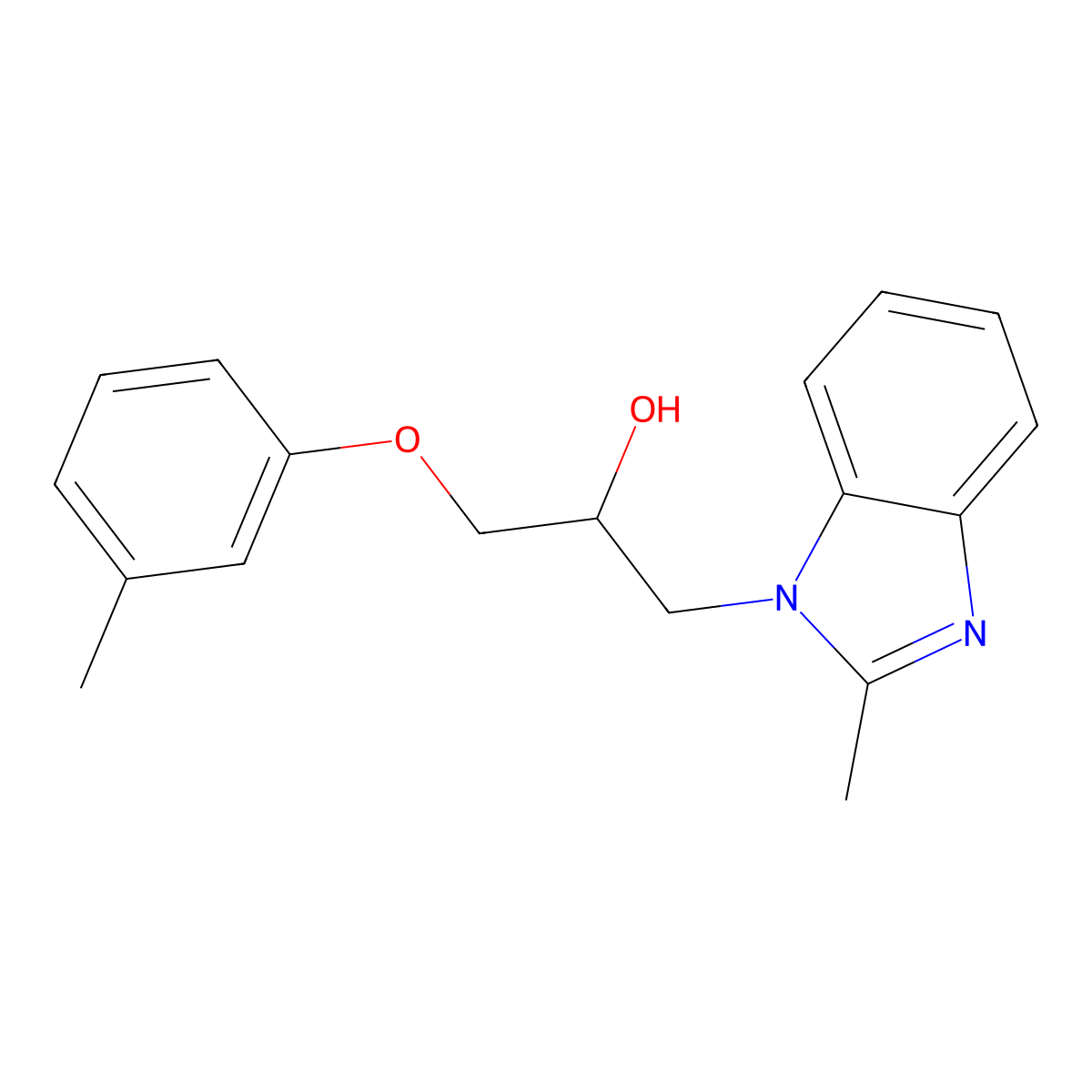 1-(2-Methylbenzimidazol-1-yl)-3-(3-methylphenoxy)propan-2-ol molecular structure, CAS 69407-82-5