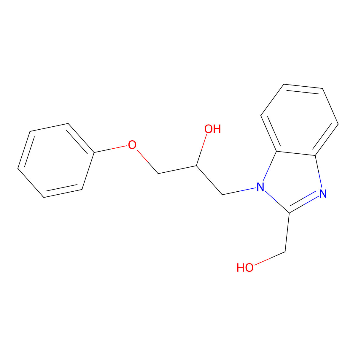 1-[2-(Hydroxymethyl)benzimidazol-1-yl]-3-phenoxypropan-2-ol molecular structure, CAS 69407-89-2