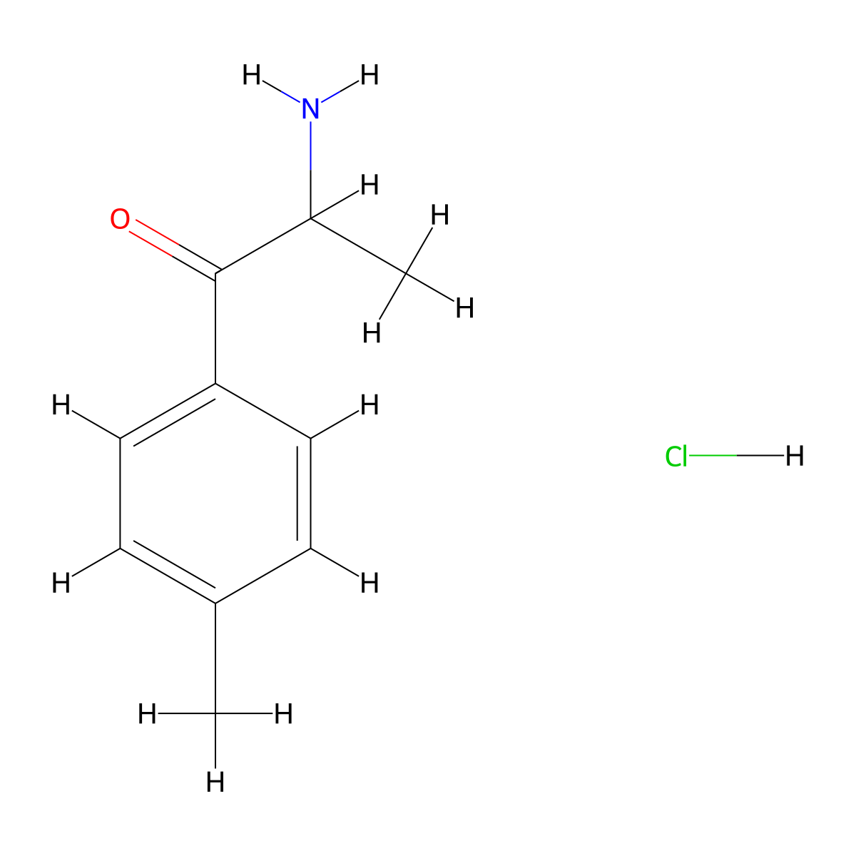 2-Amino-1-(4-methylphenyl)-1-propanone hydrochloride (1:1) molecular structure, CAS 6941-17-9
