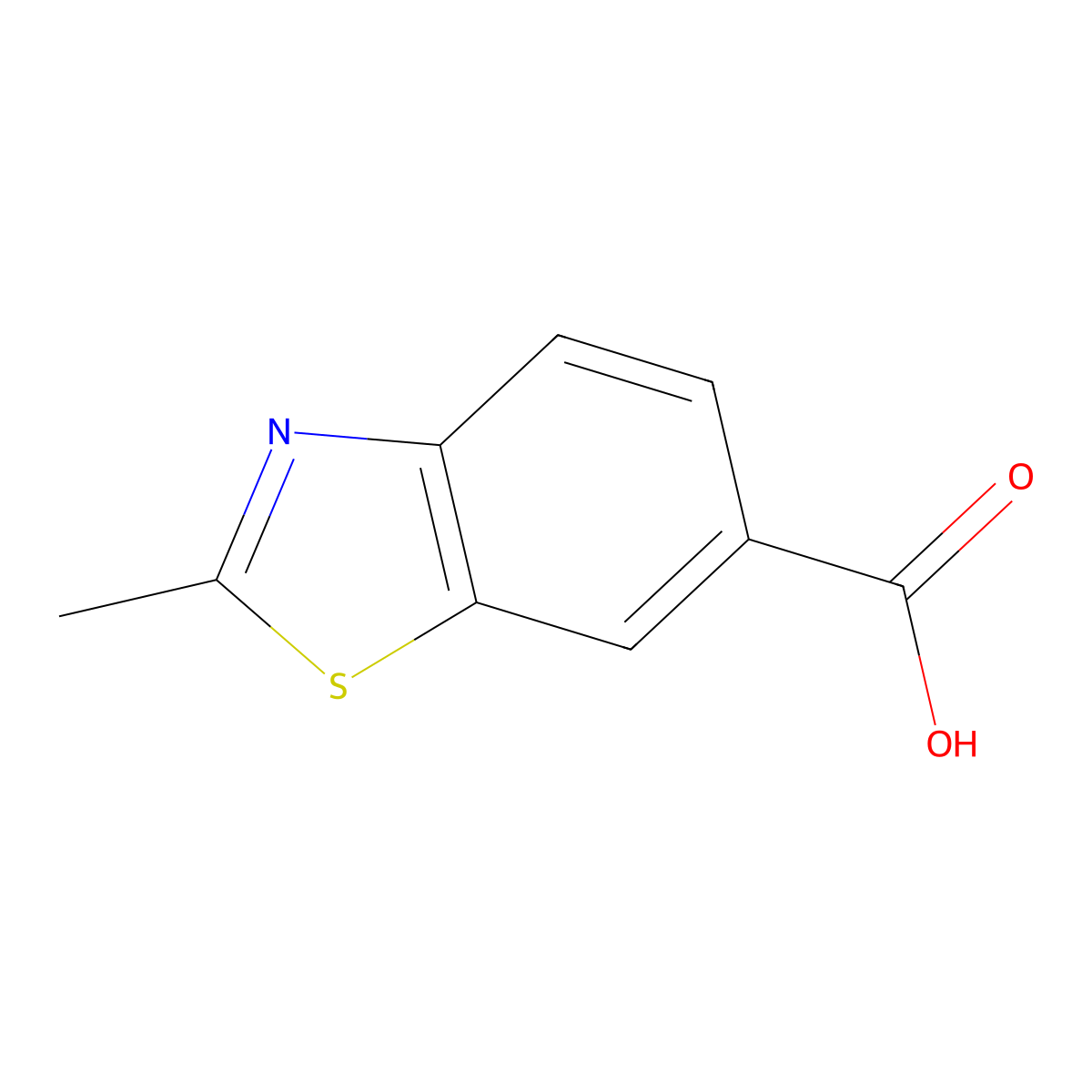 2-Methyl-1,3-benzothiazole-6-carboxylic acid molecular structure, CAS 6941-28-2
