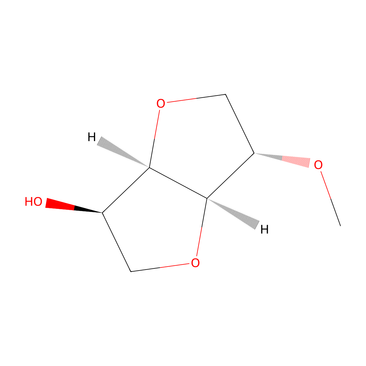 (3R,3aR,6S,6aR)-6-Methoxyhexahydrofuro[3,2-b]furan-3-ol molecular structure, CAS 6941-54-4