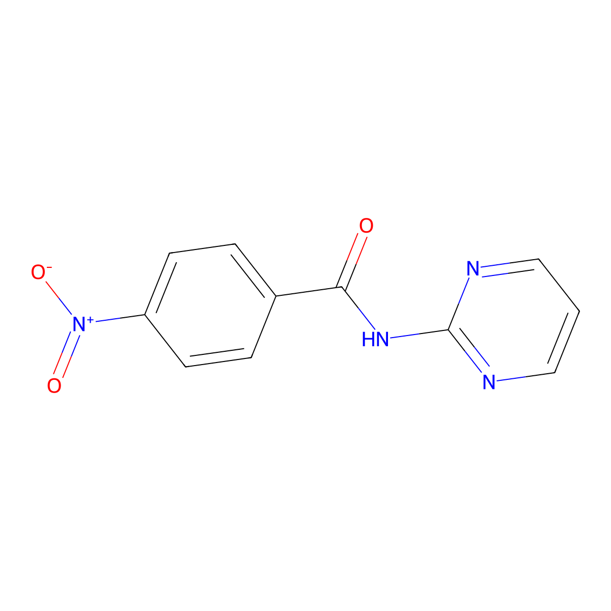 4-Nitro-N-pyrimidin-2-yl-benzamide molecular structure, CAS 6941-88-4