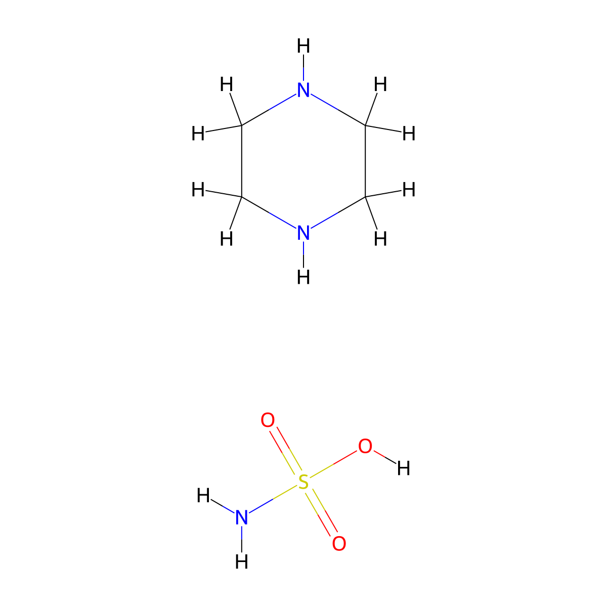 Sulfamic acid-piperazine(1:1) molecular structure, CAS 6941-89-5